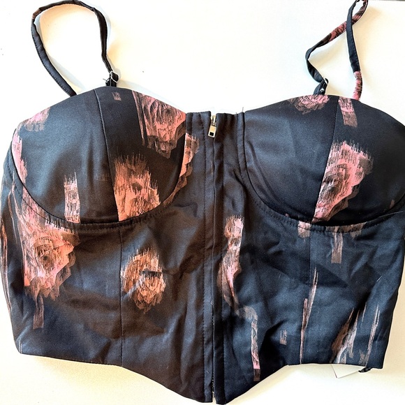 Cider Corset Bustier Top Black and Pink Size Small NWT - Picture 2 of 4